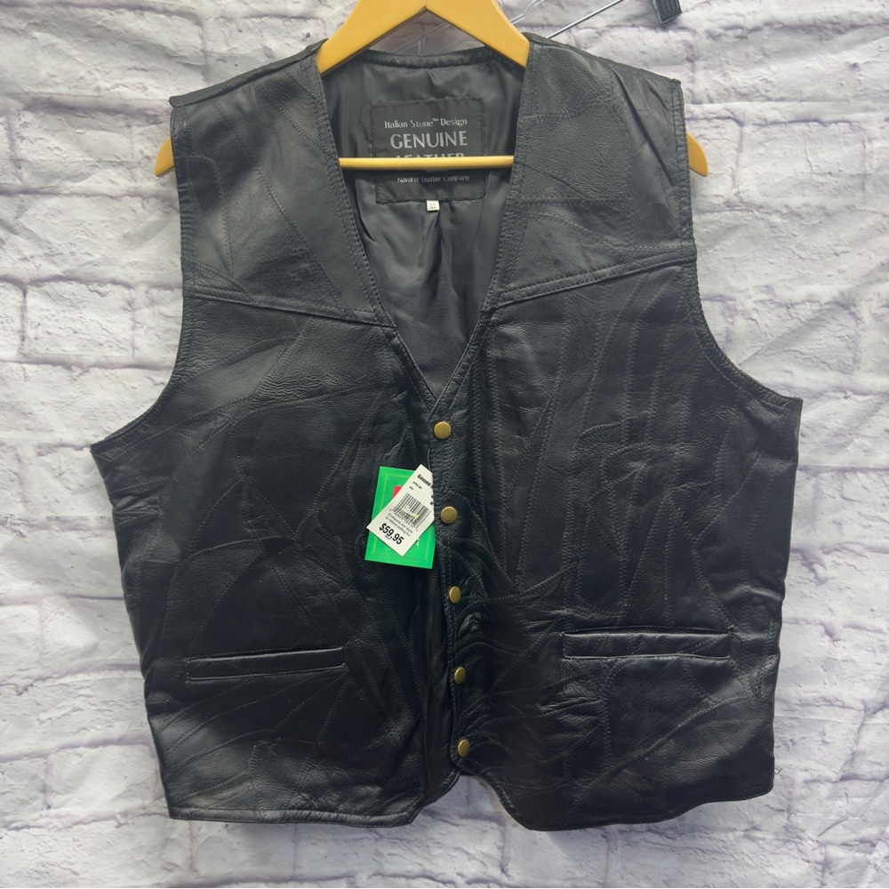 Black Leather Vest for Men